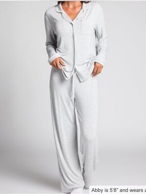 Soft Modal Women's Pajama Set - Light Gray